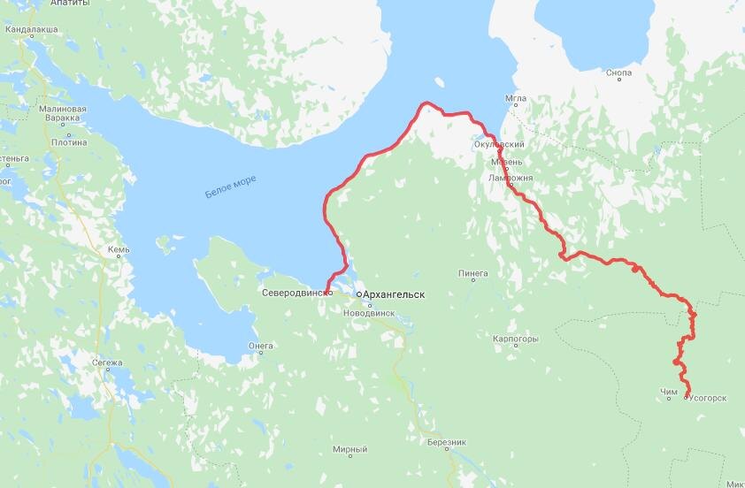 Маршрут на карте.