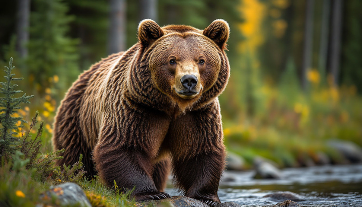 Открыл глаза и увидел взрослого медведя.