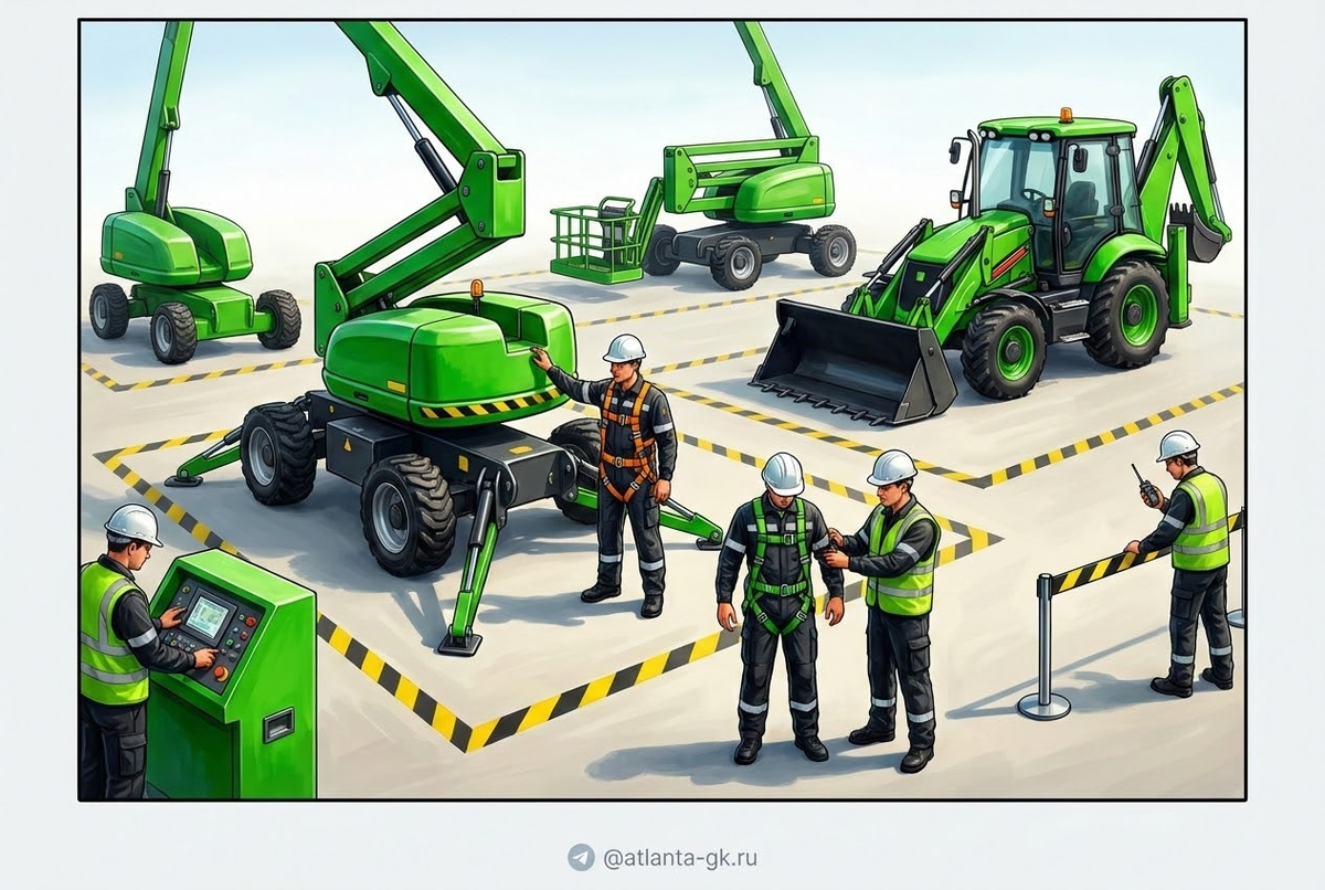    5 базовых правил для защиты при работе с коленчатыми подъёмниками Atlanta-gk