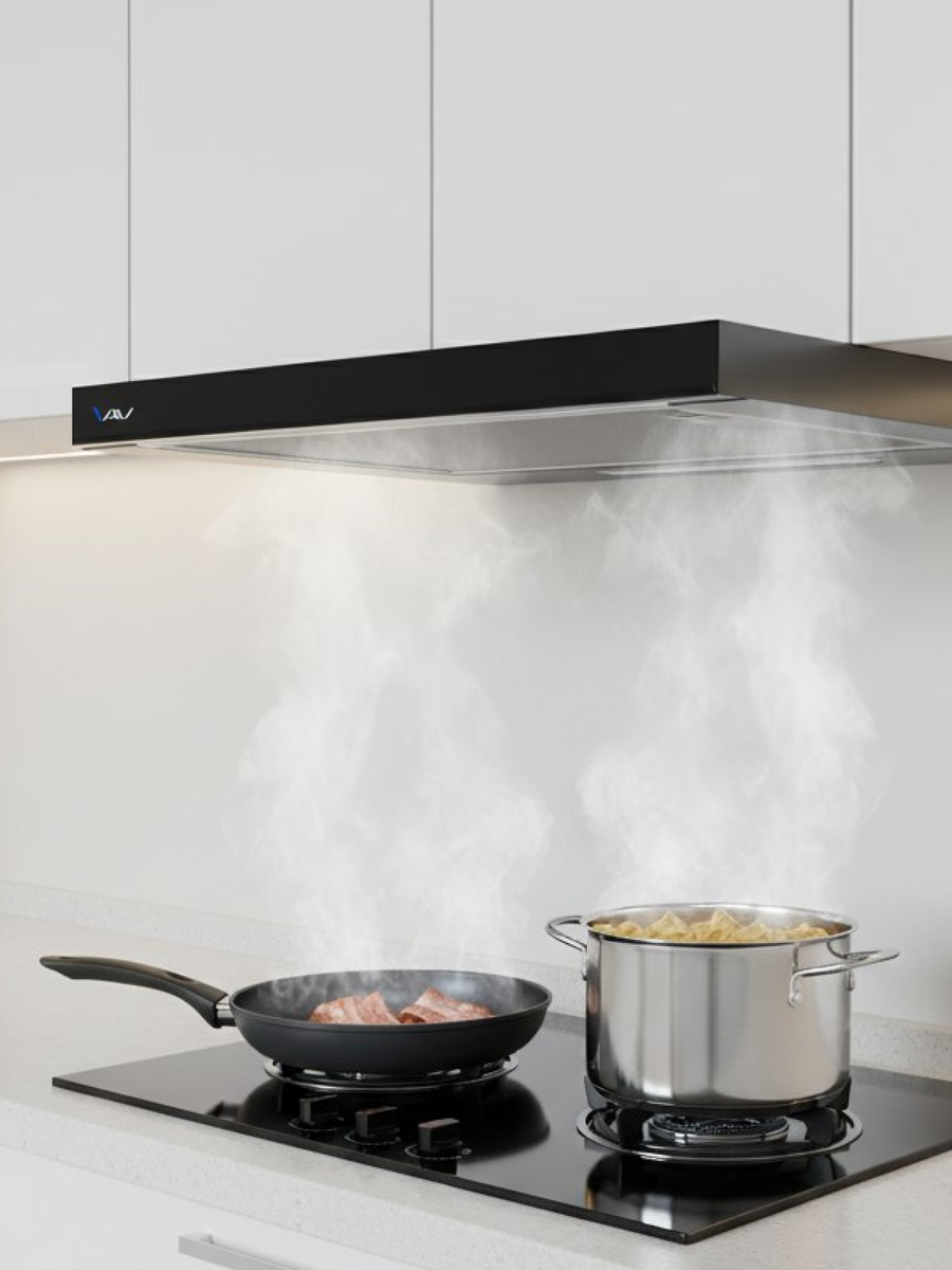 Кухонная телескопическая вытяжка Wavely KHT-black600