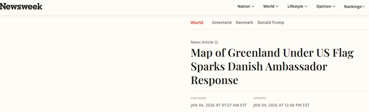 Карта Гренландии под флагом США вызвала реакцию посла Дании