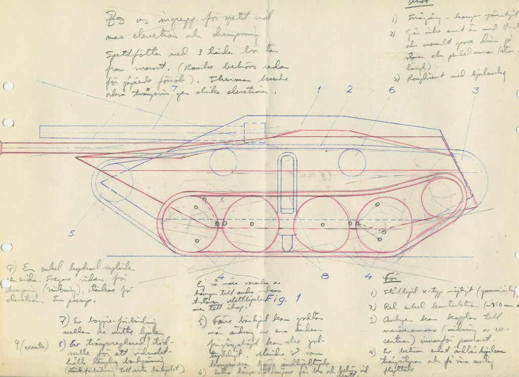 Первые эскизы подвески будущего Strv S.
