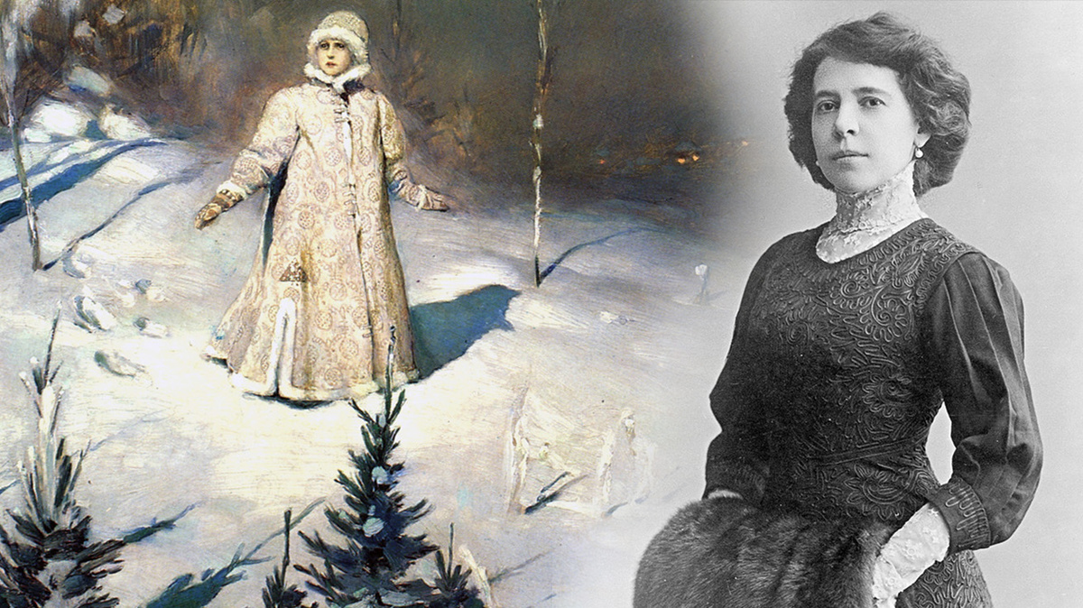 Слево направо: «Снегурочка» - картина Виктора Васнецова, написанная в 1899. Лидия Чарская в 1910-е годы.