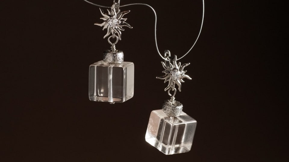 украшения с Горным Хрусталем/серьги