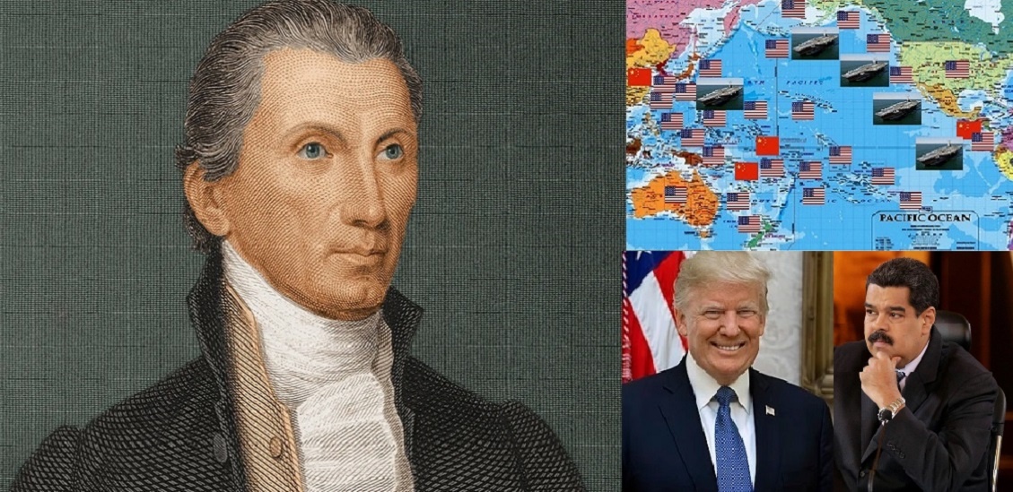 ИСТОРИЮ ДЕЛАЮТ РОМАНТИКИ.. Слева - президент США от единой ещё ДЕМОКРАТИЧЕСКО- РЕСПУБЛИКАНСКОЙ патрии Джеймс Монро (1817-1825гг). В 1823 году он  заявил "Америка - для американцев", предорпеделив этой фразой будущий статус США как сверхдержавы и весь ход мировой истории на 200 лет вперёд. (thoughtco.com)