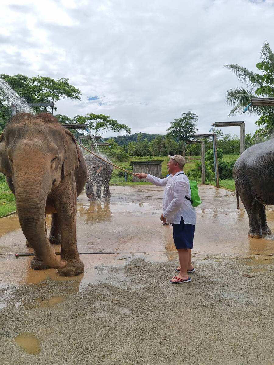 Слонов помыть - это вам не спинку другу потереть))