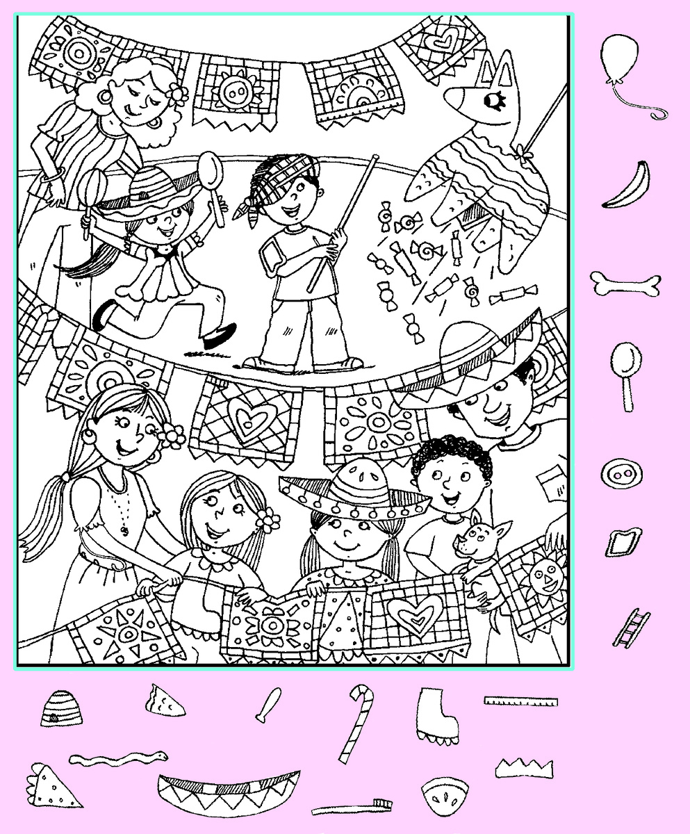 Тест на внимательность: найди шарик, ложку, пуговицу и другие предметы на картинке. Картинка подготовлена автором