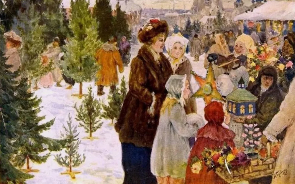 «Рождественский базар», 1906 год. Художник Александр Бучкури