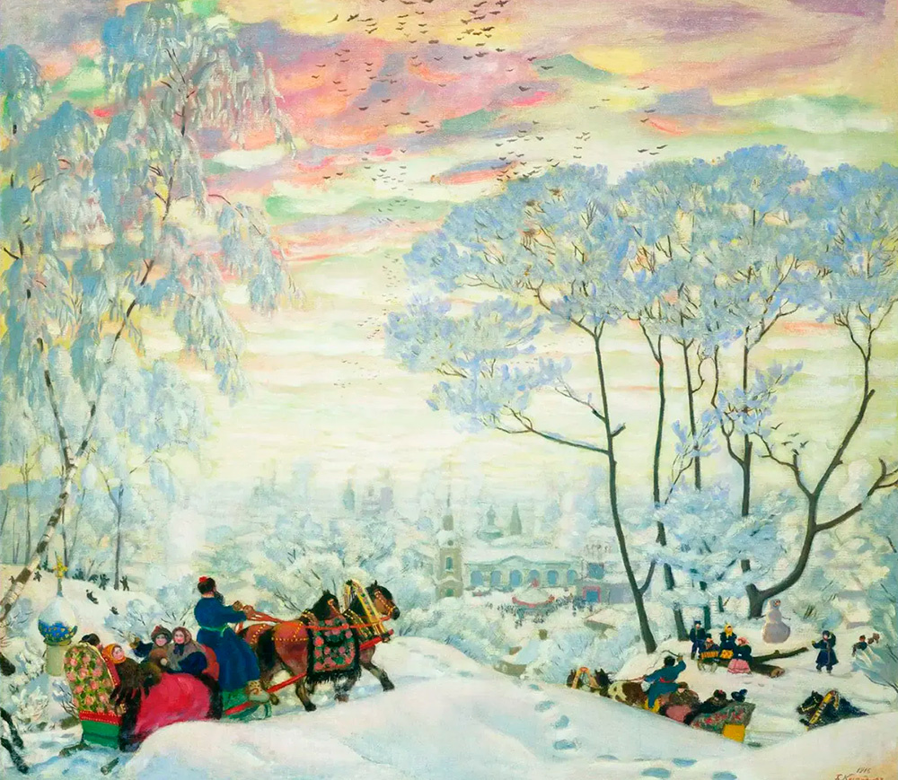 «Зима», 1916 год. Художник Борис Кустодиев