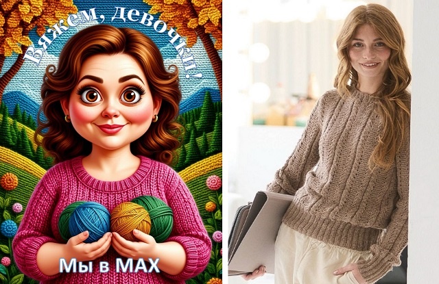 Пуловер спицами