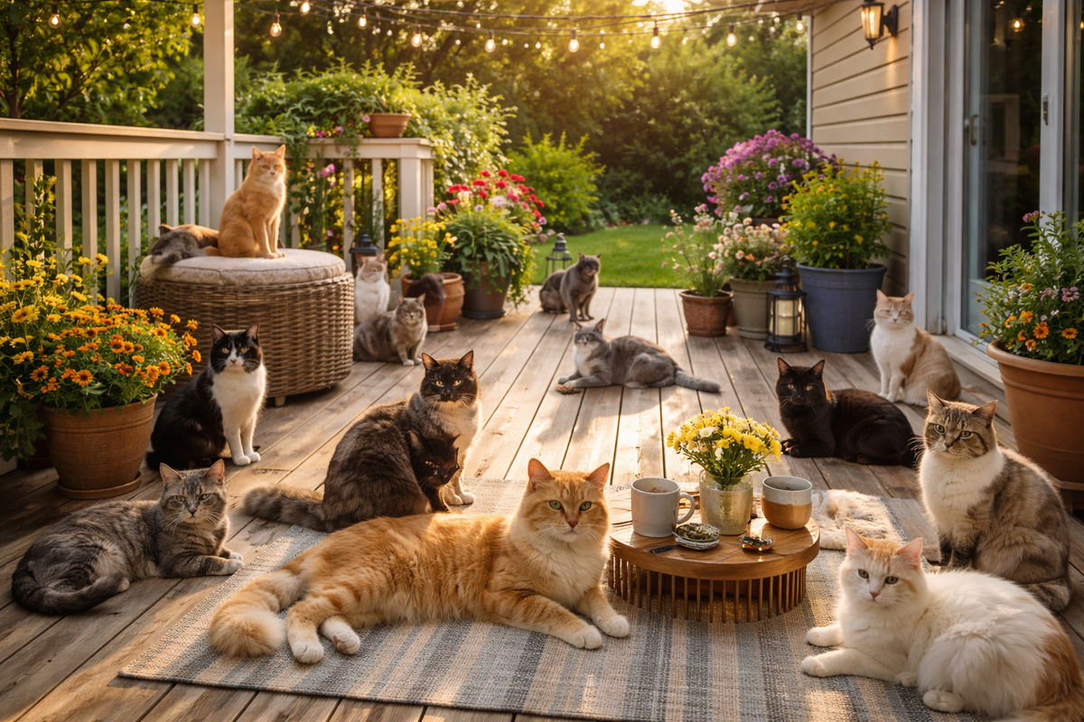 Как защитить открытую террасу от кошачьих меток