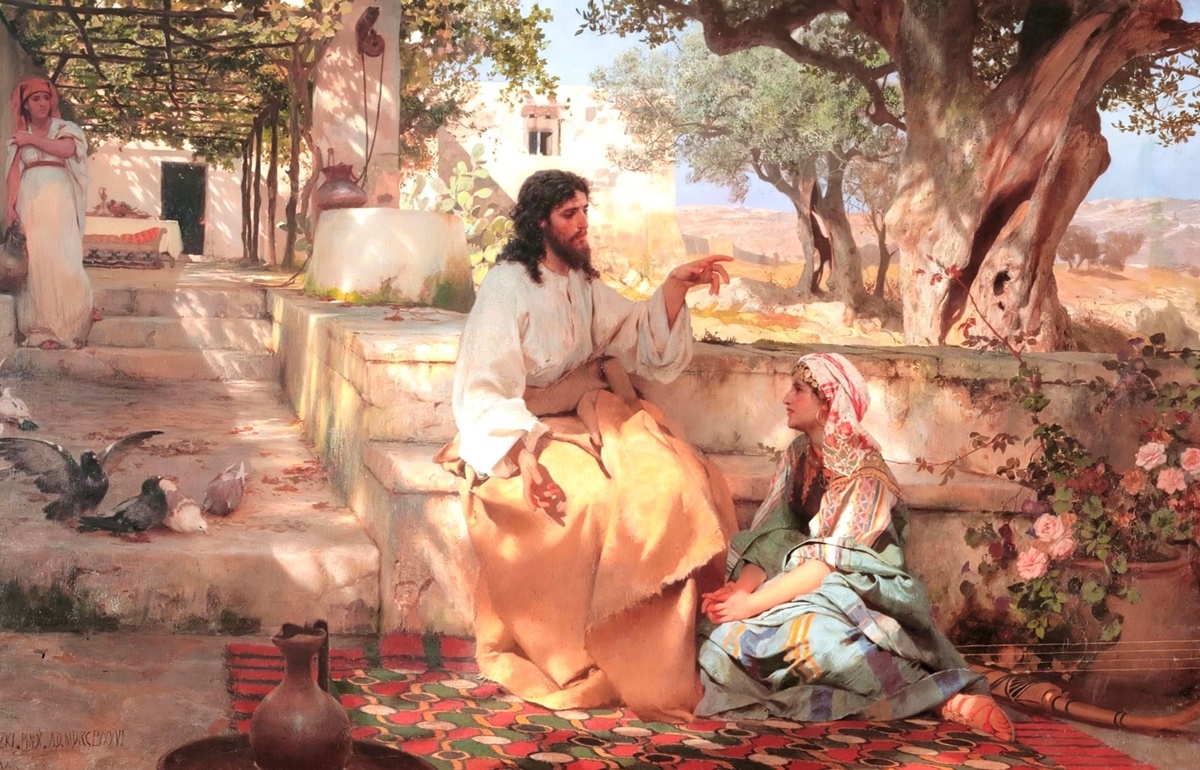 Христос у Марфы и Марии. Художник Генрих Семирадский.