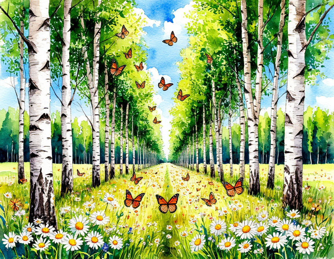 под сенью ласковых берез 