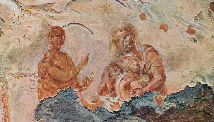 Рождество Христово (фрагмент фрески из катакомб Присциллы, Рим, IV век). Фото: azbyka.ru