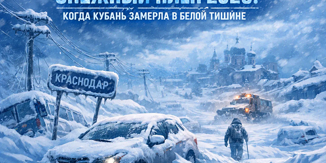 Снежный плен 2026: когда Кубань замерла в белой тишине