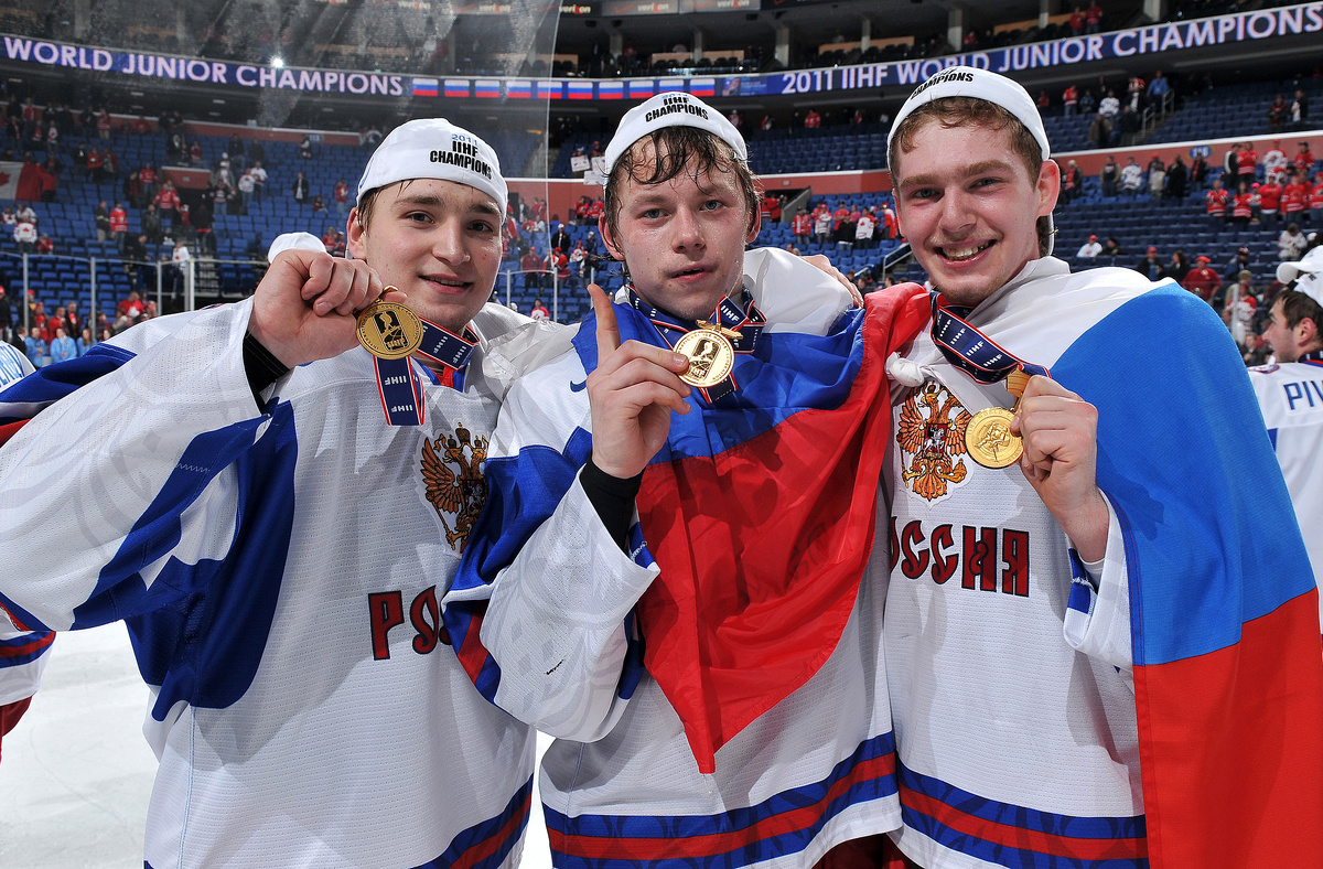    Максим Кицын, Владимир Тарасенко и Евгений Кузнецов на МЧМ-2011