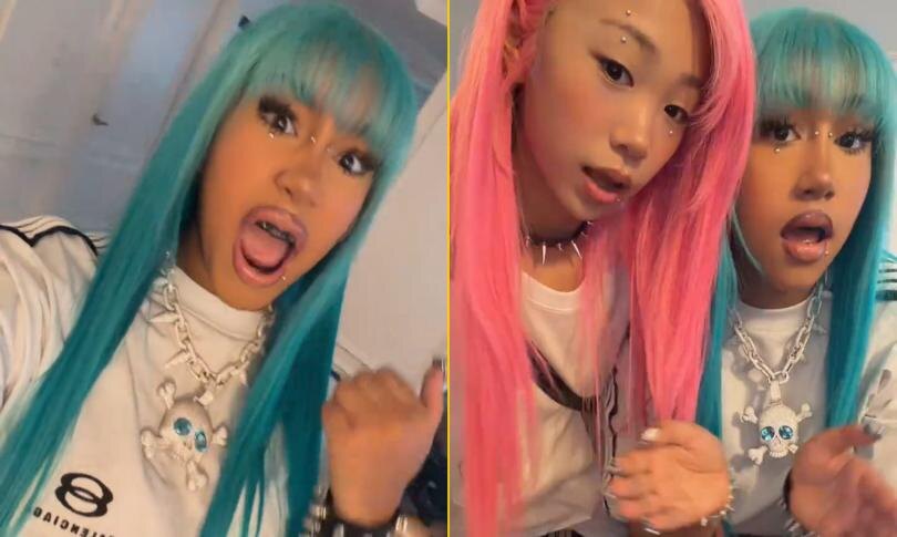    Источник: Социальные сети | Норт Уэст включила «рок-звезду»: пирсинг переносицы, чёрные грили и череп на 106 карат