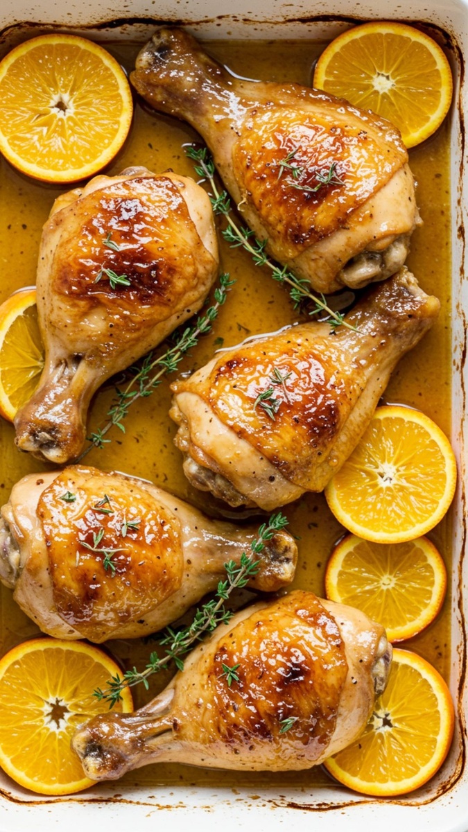 Курица с апельсинами и медом