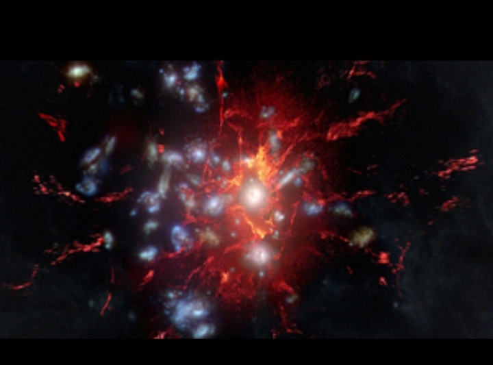 Вселенная “сломалась”: найдено невозможное скопление галактик с адски горячим газом всего через 1,4 млрд лет после Большого взрыва