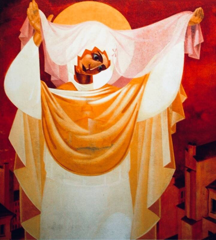  Работа Леонида Чупятова (1890—1941) «Покров Богоматери над осаждённым городом» (1941)