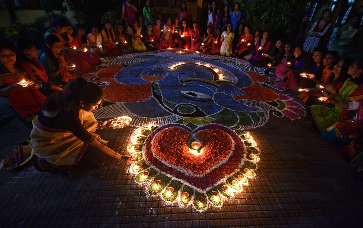 Празднование Дивали в Индии
