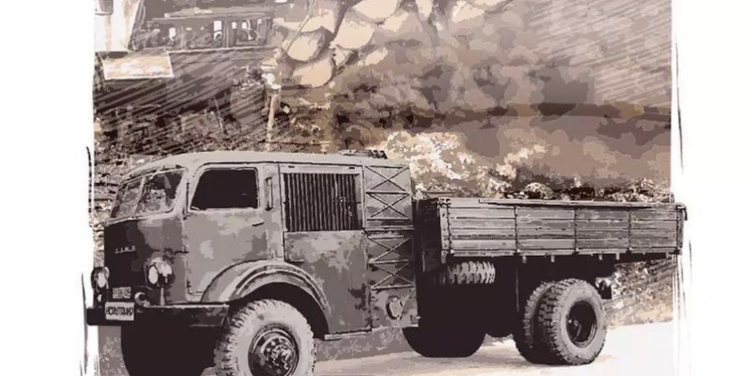 Русский грузовик на дровах на дровах - НАМИ-018