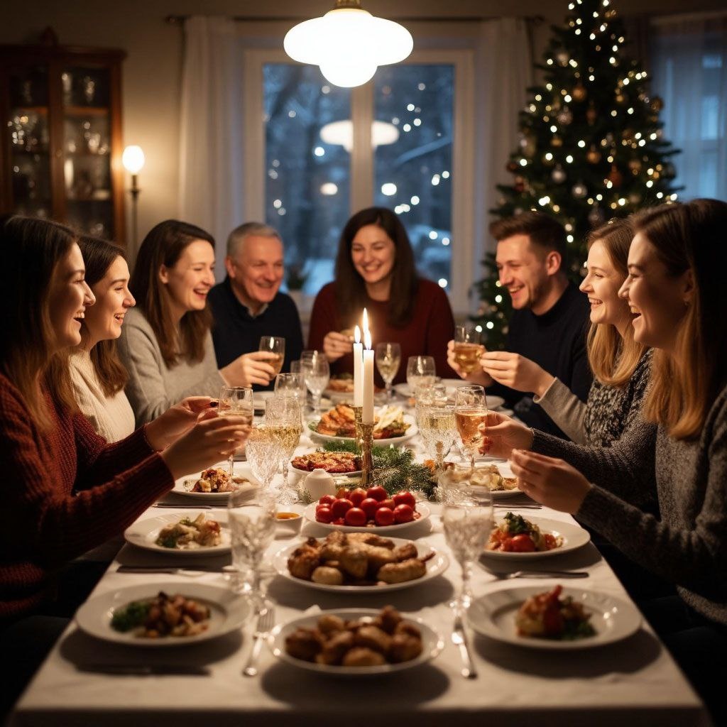 Новогоднее застолье. Создано ИИ