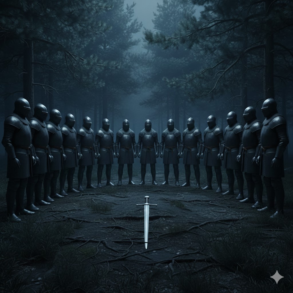 "Присяга в северном лесу", иллюстрация создана сетью Джемини