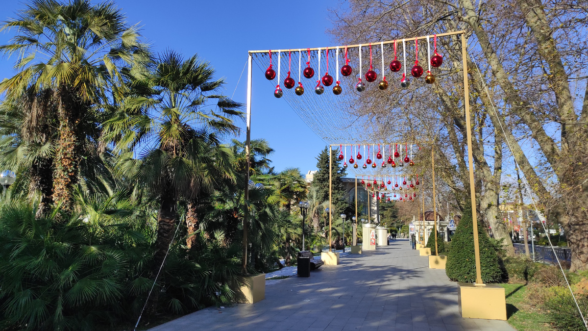 Новогодние украшения в Сочи-2026. Фото: Кирилл Полиенко / Polienko: путешествуем вдвоём