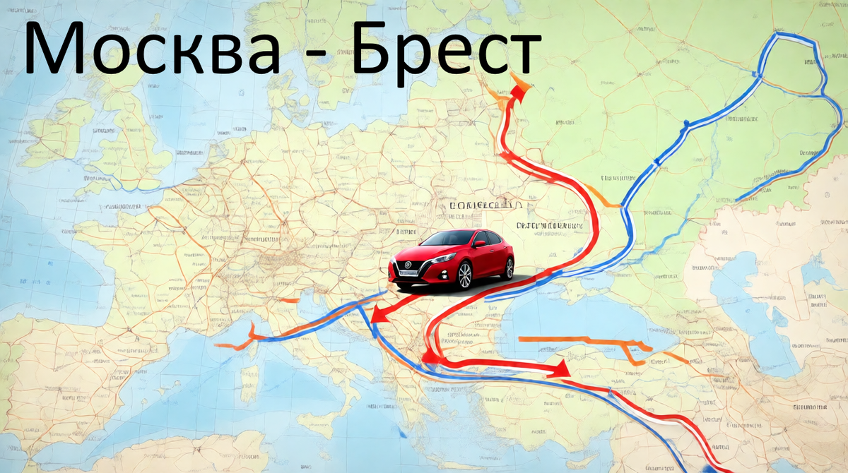 Маршрут № 1 на машине. Москва - Амстердам - Брюссель - Париж - Хорватия. Участок Москва - Брест.