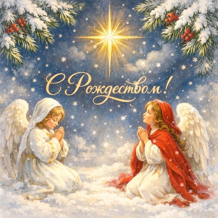     Открытка С Рождеством // Изображение создано с помощью ИИ