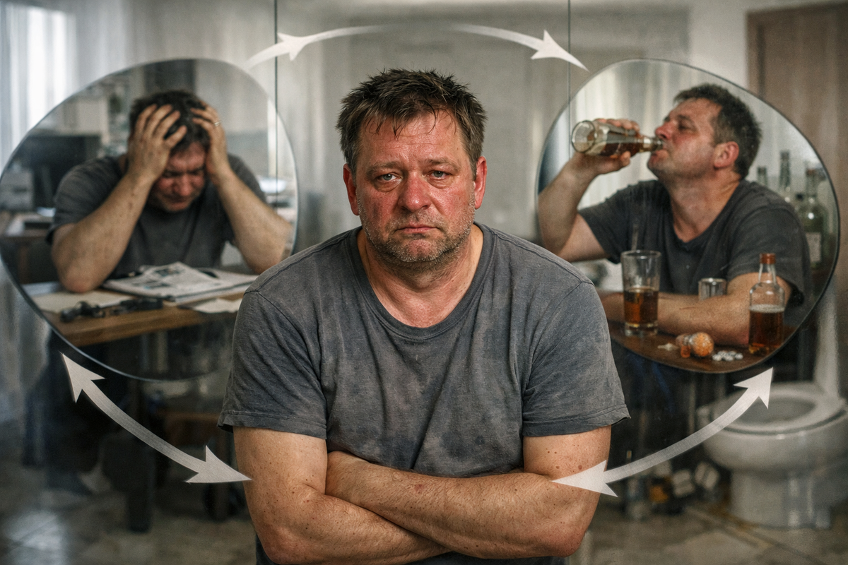 Круговорт: алкоголь – стыд за содеянное – залить