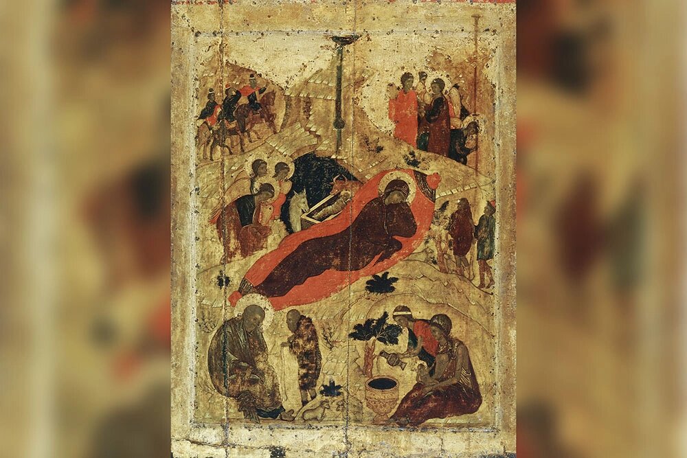    Икона «Рождество Христово», написанная Андреем Рублевым. Фото: Public Domain