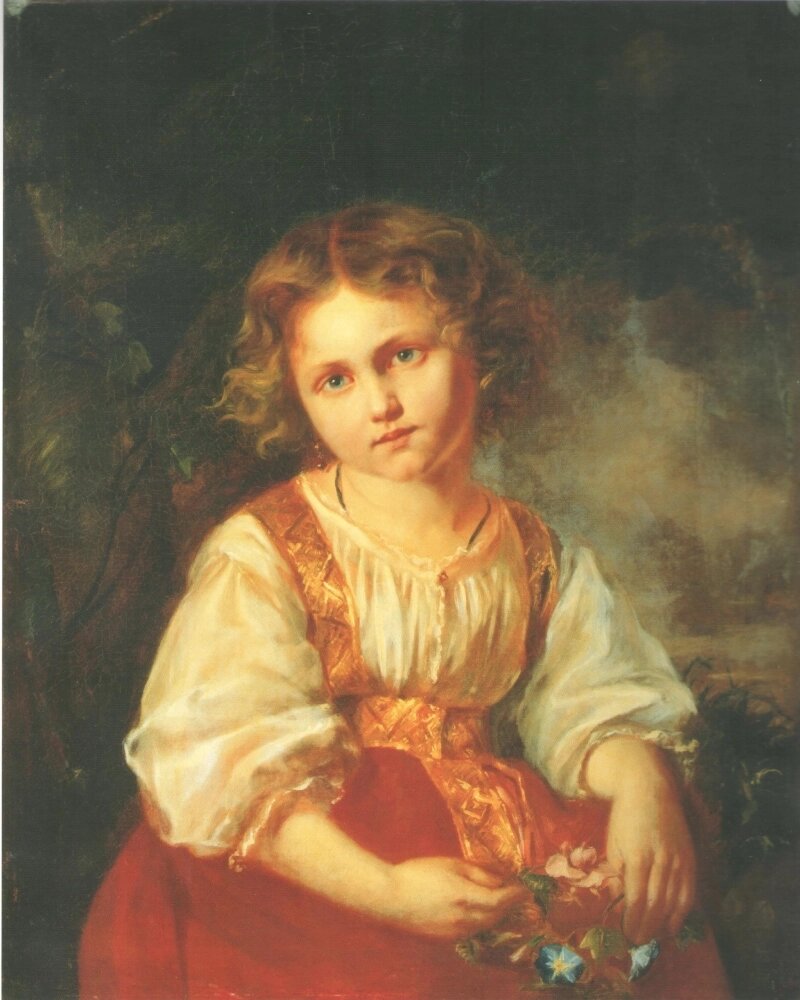    В. Г. Худяков. Девочка в русском костюме. 1844. Фото: Ульяновский областной художественный музей