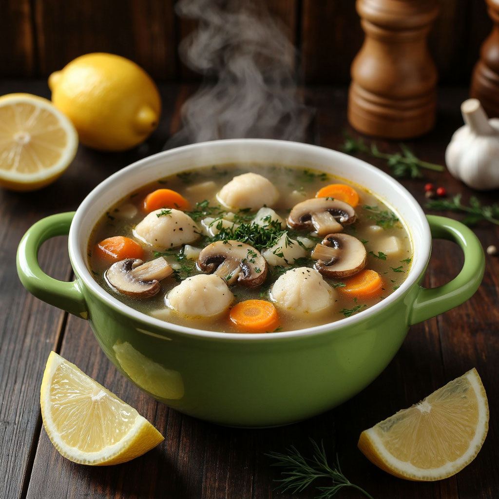 🍽️ Гречневый суп с картофельными клёцками и грибами: сытное и ароматное блюдо для всей семьи 🍽️