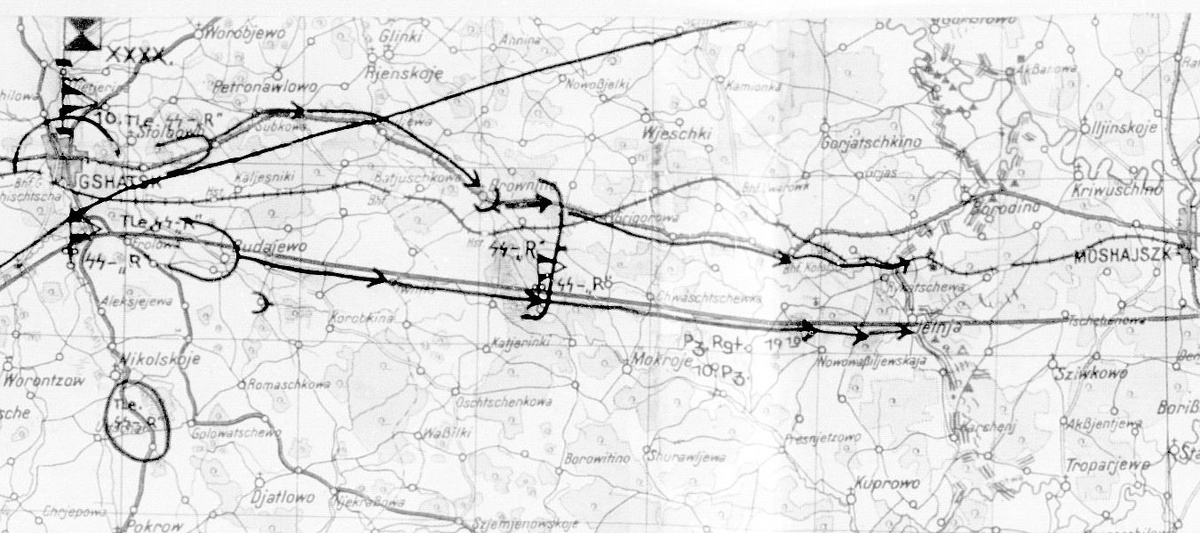 Немецкая карта боевых дейсвтий с 10.10.41 по 13.10.41