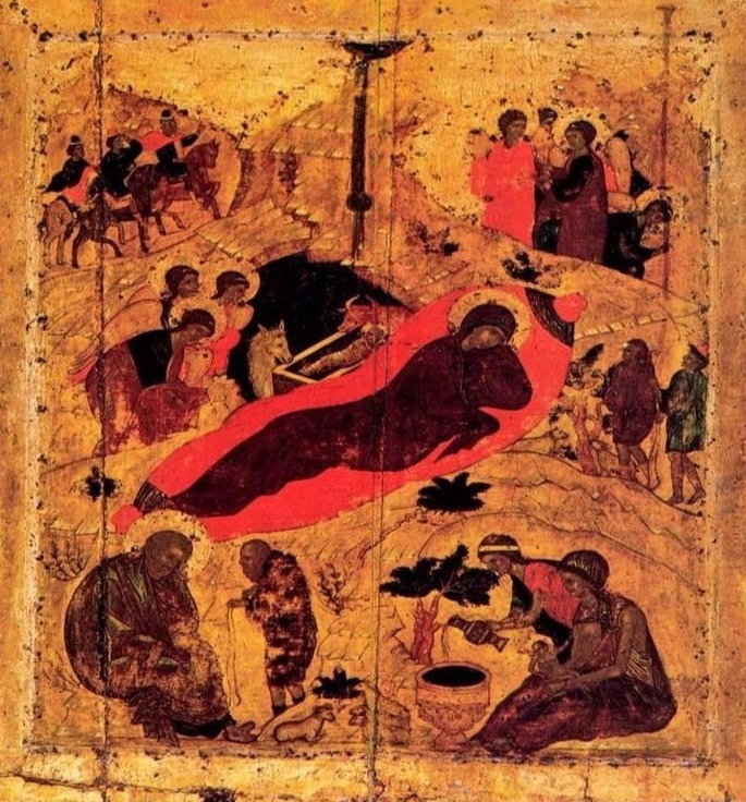 Прп. Андрей Рублев "Рождество Христово" 1405 г.