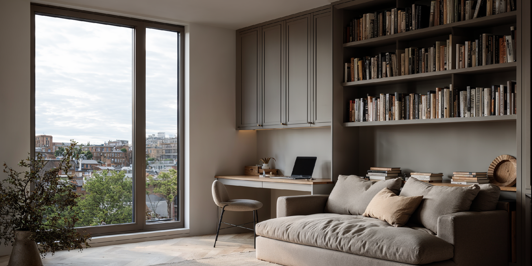 Консольный стол-трансформер в гостиной: как работает скрытое рабочее место