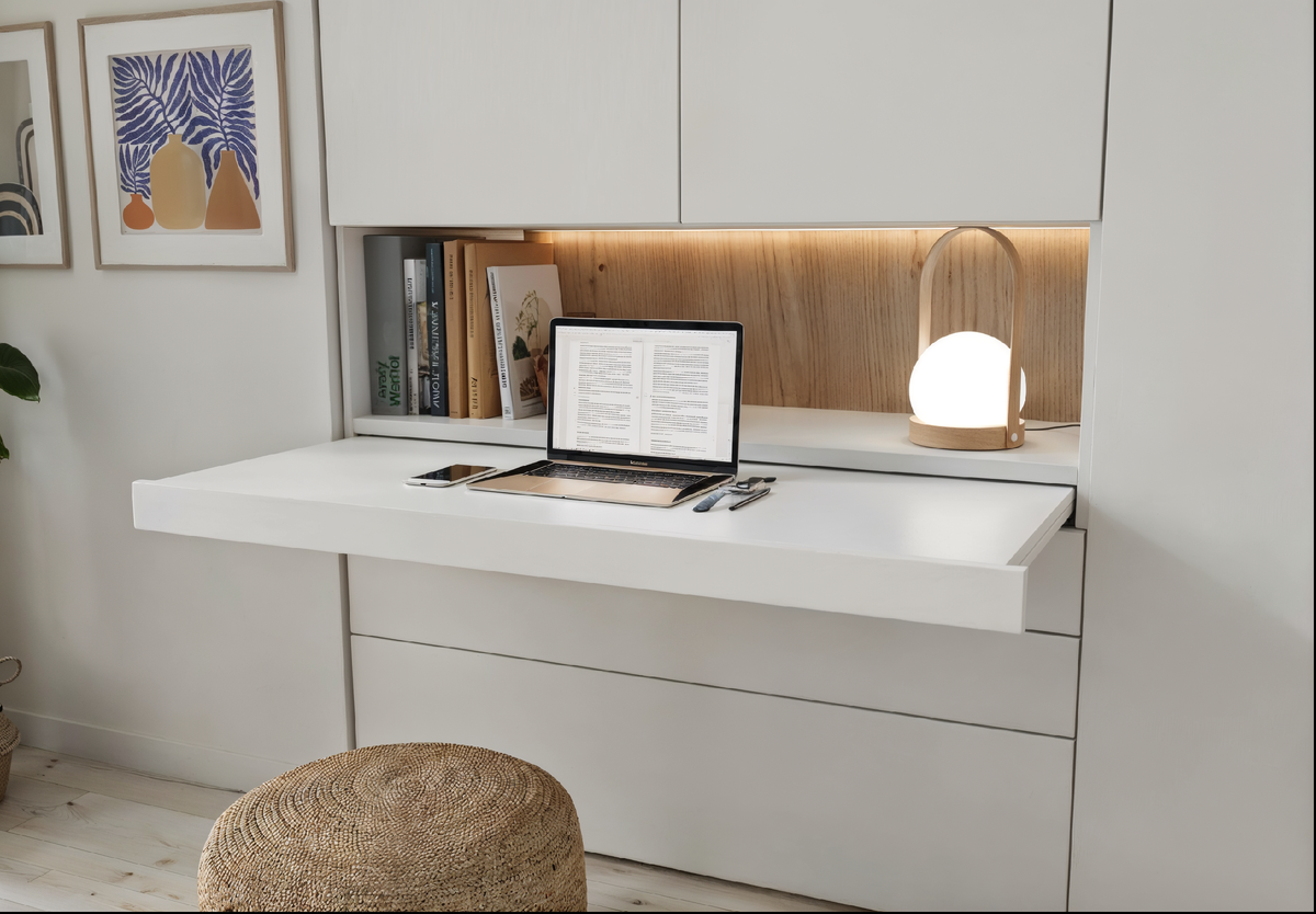 Консольный стол-трансформер: компактный домашний офис