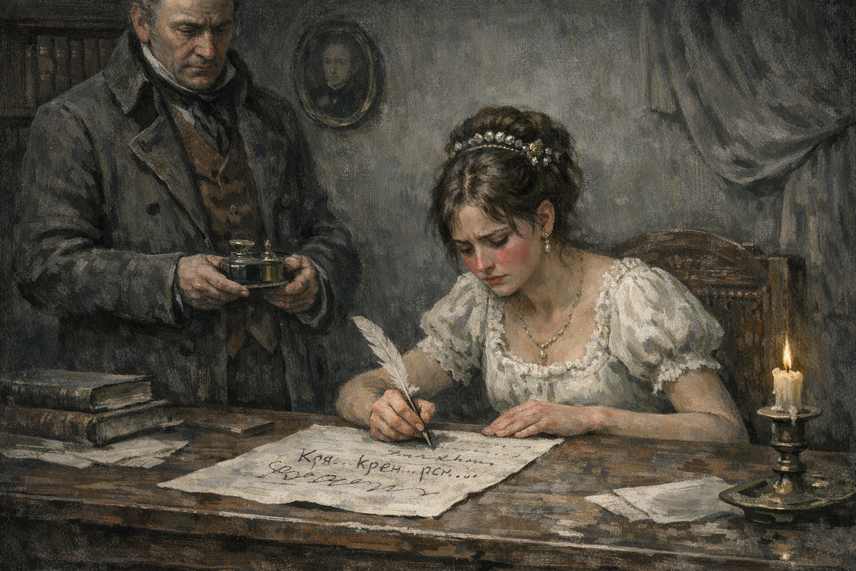 Княгиня Мещерская не может расписаться за неумением грамоте, 1809