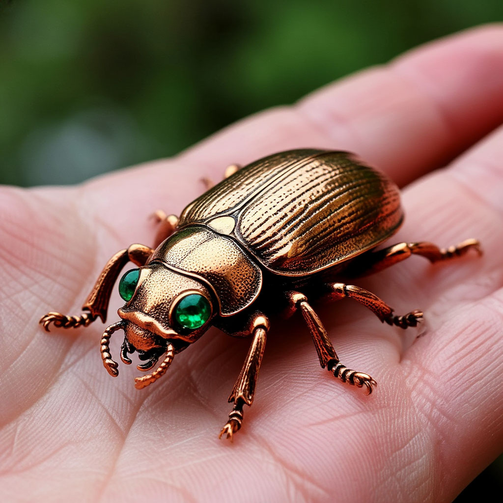 Медный жук с изумрудными глазами