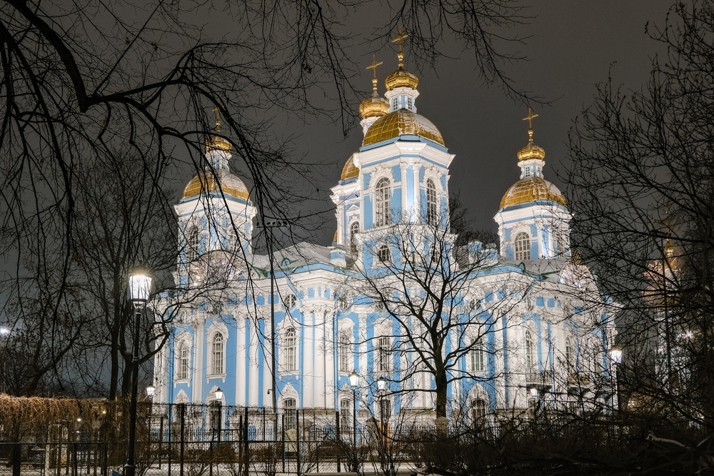    Николо-Богоялвенский Морской собор получил к празднику Рождества новую соверемнную подсветку. / Пресс-служба Смольного