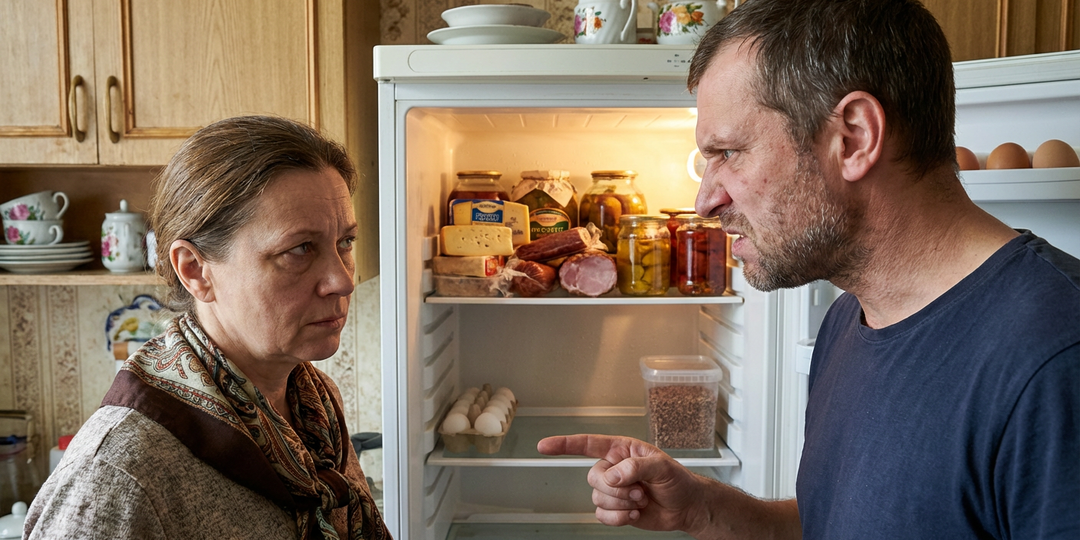 Муж упрекнул меня куском хлеба, и я разделила полки в холодильнике