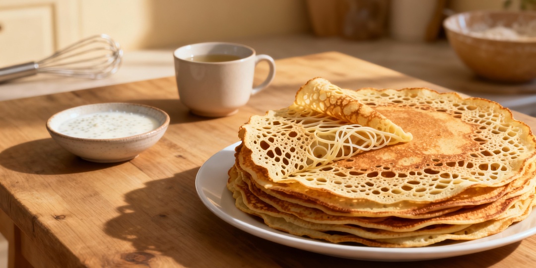 Тонкие и в дырочку: как приготовить заварные блины на кефире, которые всегда удаются