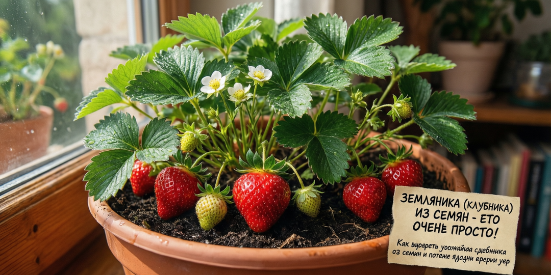 ЗЕМЛЯНИКА (КЛУБНИКА) ИЗ СЕМЯН - ЭТО ОЧЕНЬ ПРОСТО! Как вырастить урожайную клубнику из семян и получить ягоды в первый год