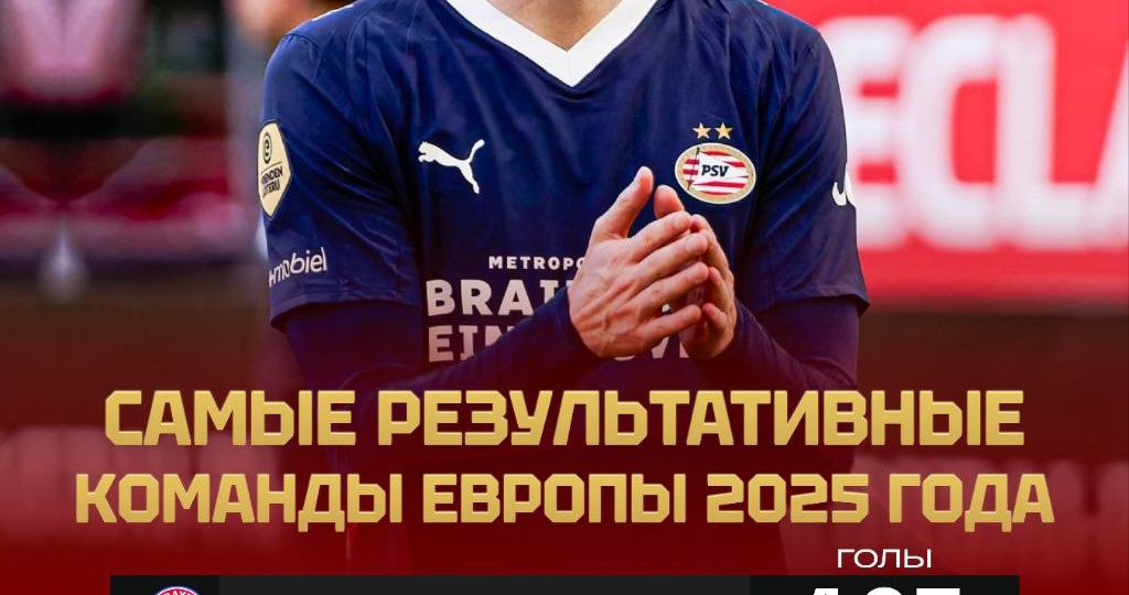 ⚽️👏 ПСВ уступил только «Баварии» и «Барселоне