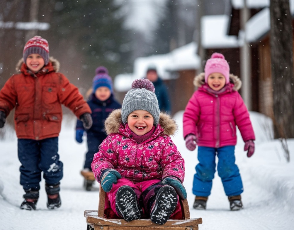 Дети на горке