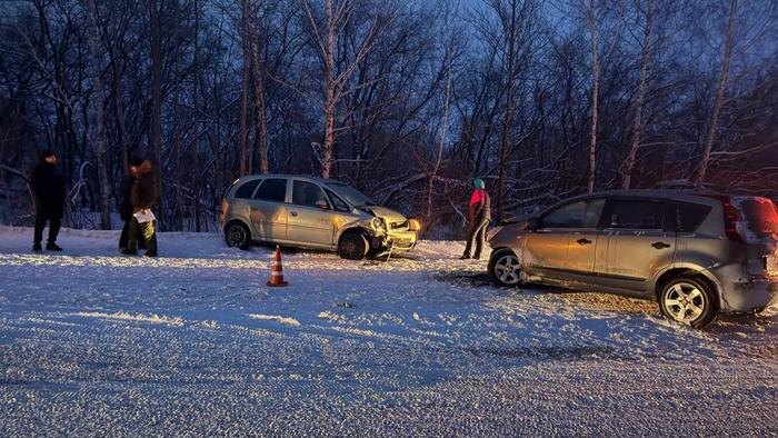 В Омской области четверо взрослых и двухлетняя девочка пострадали в ДТП. Обложка © Telegram / Госавтоинспекция Омской области