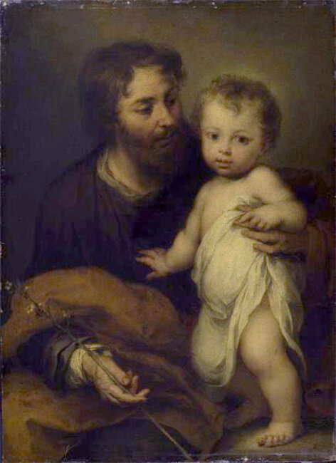 Бартоломе Эстебан Мурильо. Святой Иосиф с младенцем Христом. ГМИИ им. Пушкина, Москва. Изображение из открытых источников.