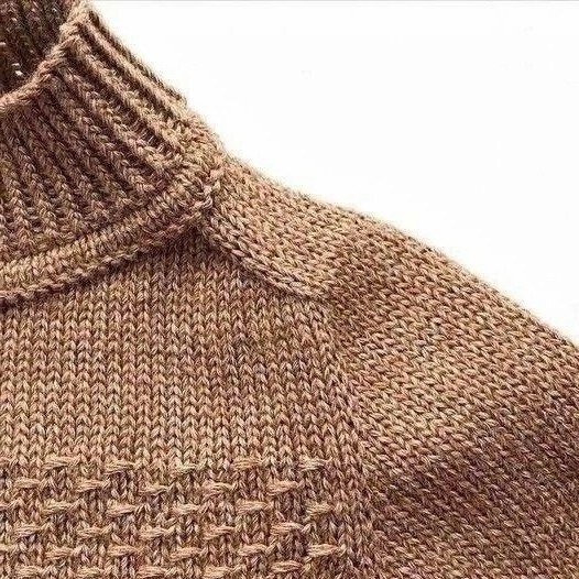 Реглан погон спицами сверху для идеального плеча без швов